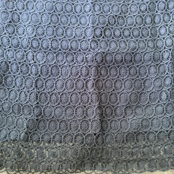 Ann Taylor Loft Sz 6 Womens Navy Blue Crochet Eyelet Skirt Knee Length Lined - Picture 3 of 11